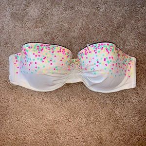 Victorias Secret Sparkle Bandeau Bathing Suit Top Size 36C